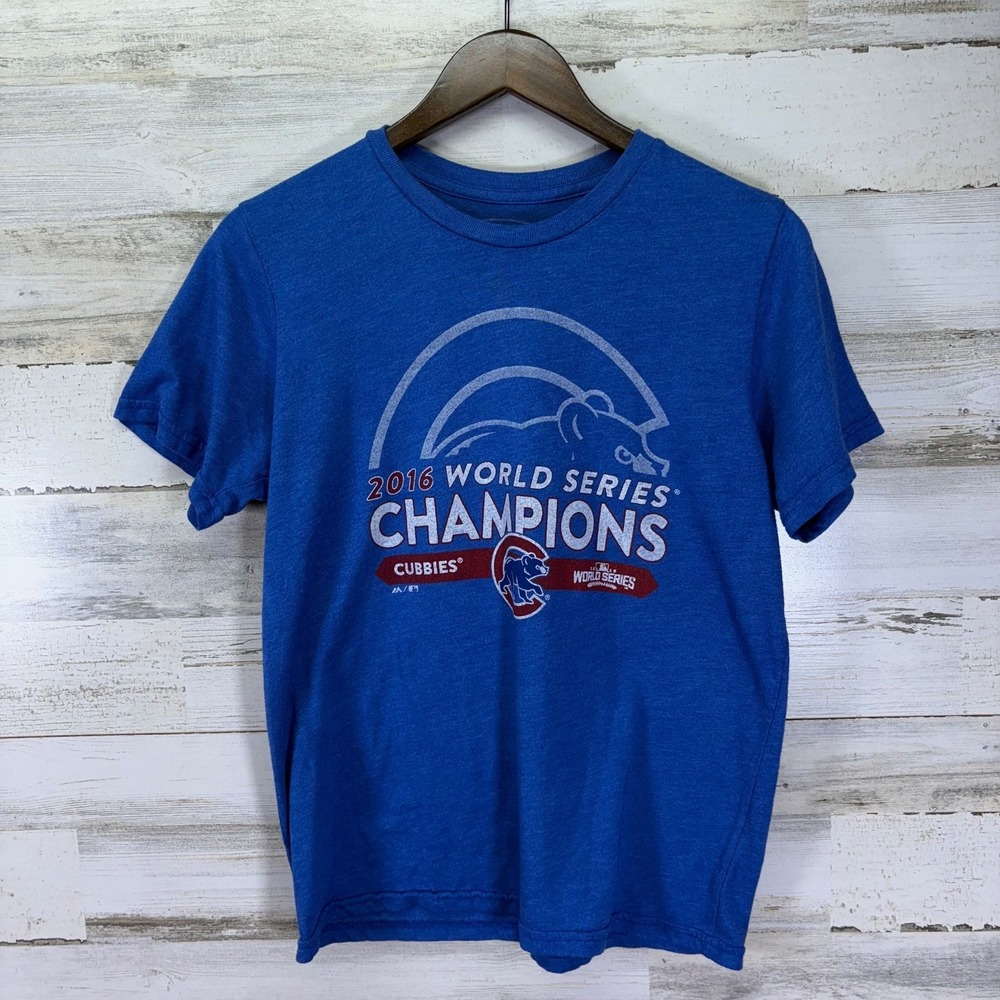 Chicago Cubs 2016 World Series Champion Blue Small t Shirt